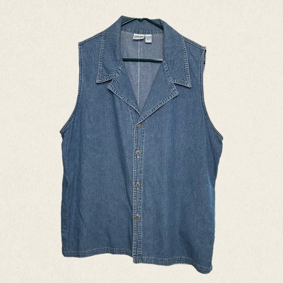 Chico's Jackets & Blazers - Chico’s Vintage Sleeveless Denim Button Down Vest